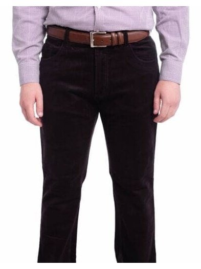 The Suit Depot 38X34 Mens Modern Fit Solid Purple Corduroy Five Pocket Cotton Jean Pants