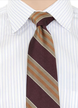 The Suit Depot Burgundy Red Stripe Arthur Black Premium Silk Tie
