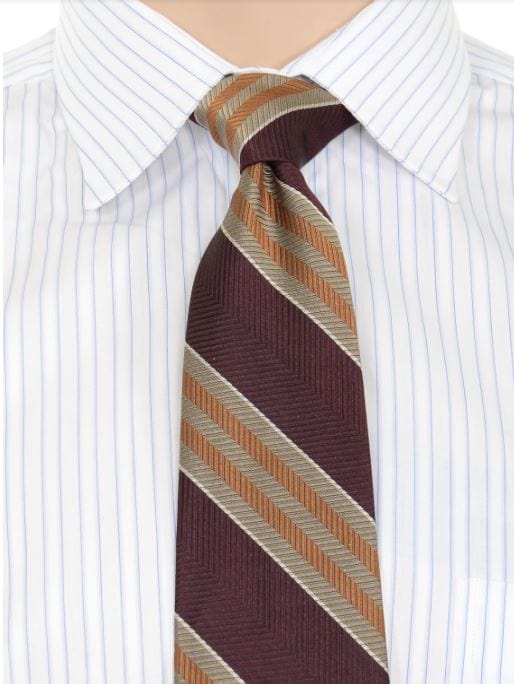 The Suit Depot Burgundy Red Stripe Arthur Black Premium Silk Tie