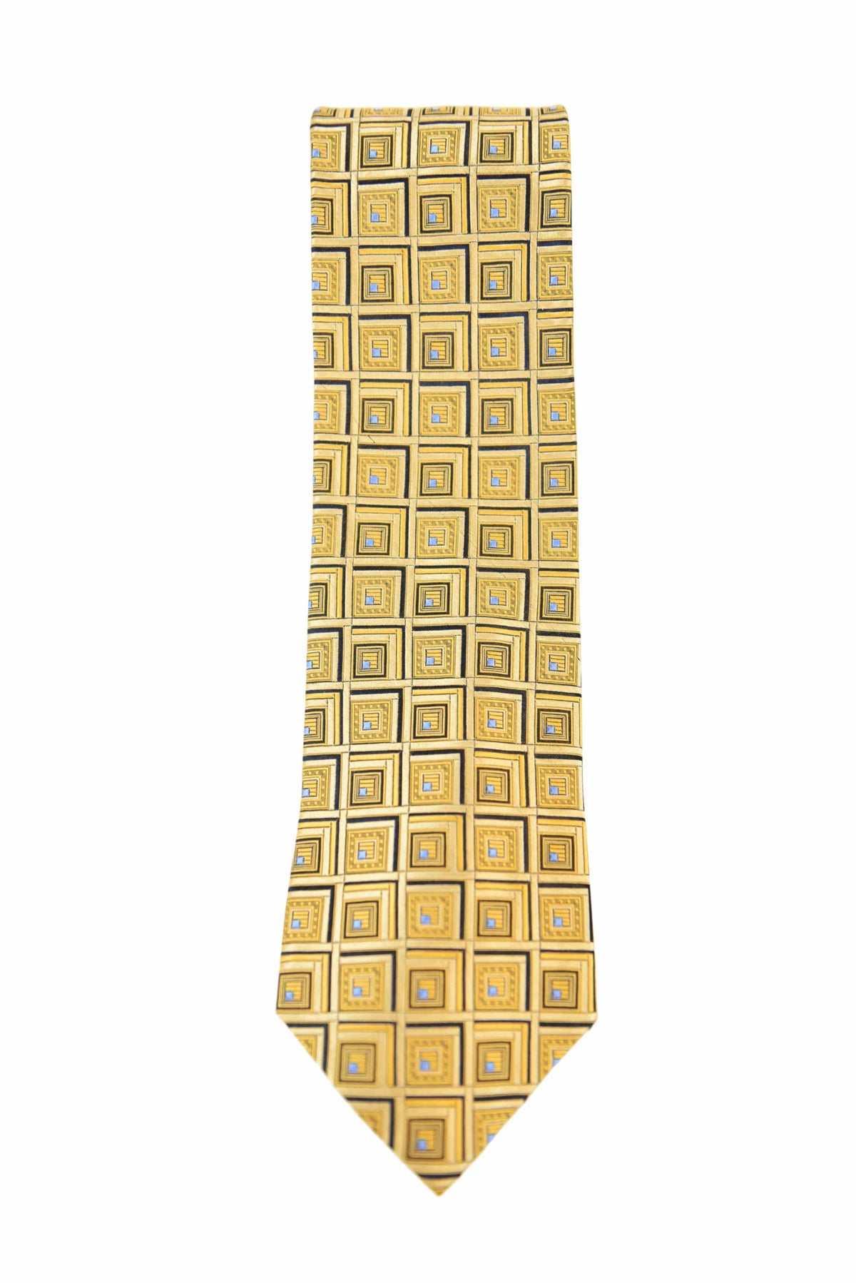 The Suit Depot Gold Medallion Arthur Black Premium Silk Tie