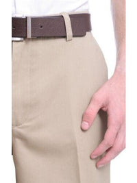 Thumbnail for The Suit Depot Mens 32X29 Mens St. John's Bay Classic Fit Khaki Tan Flat Front Cotton Washable Dress Pants
