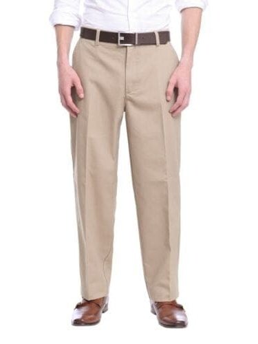 The Suit Depot Mens 32X29 Mens St. John's Bay Classic Fit Khaki Tan Flat Front Cotton Washable Dress Pants