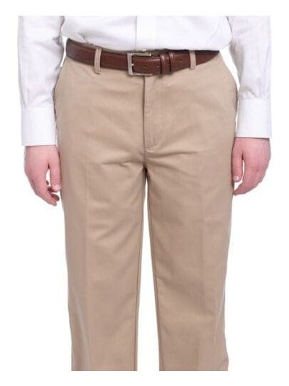 The Suit Depot Mens 32X29 Mens St. John&#39;s Bay Classic Fit Khaki Tan Flat Front Cotton Washable Dress Pants