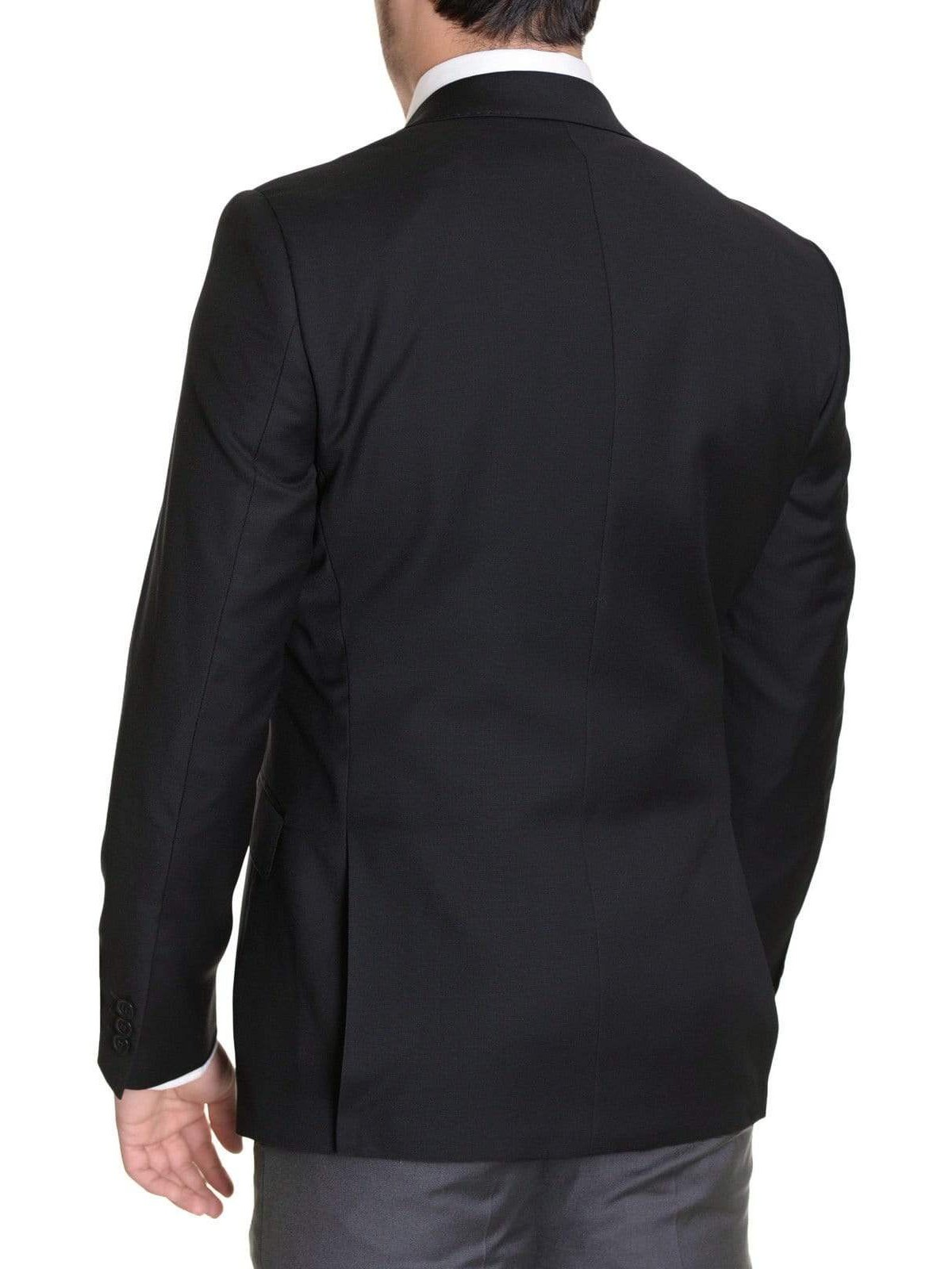 The Suit Depot Mens Bestselling Jackets Mens Extra Slim Fit Solid Black Two Button Wool Blazer Suit Jacket