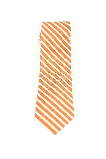 The Suit Depot Orange Stripe Arthur Black Premium Silk Tie