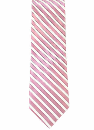 The Suit Depot Pink Stripe Arthur Black Premium Silk Tie