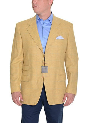 The Suit Depot Sartoria Partenopea Italy 40R 50 Handmade Tan Plaid Wool Men's Sportcoat Blazer