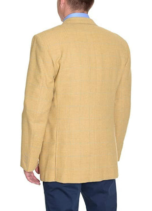 The Suit Depot Sartoria Partenopea Italy 40R 50 Handmade Tan Plaid Wool Men's Sportcoat Blazer