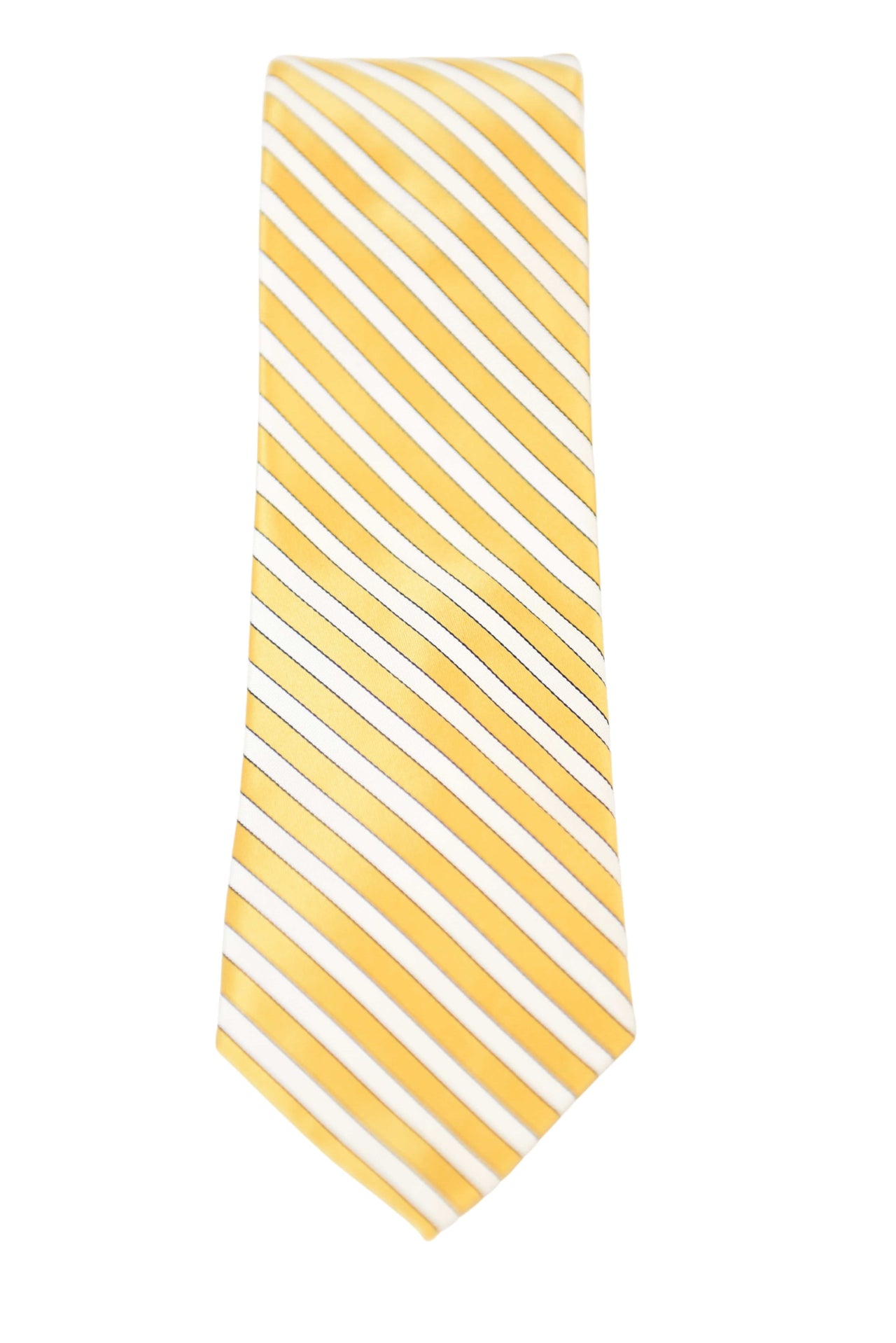 The Suit Depot Yellow Stripes Arthur Black Premium Silk Tie