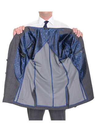thesuitdepot Sale Suits Extra Slim Fit Gray Plaid Half Lined Stretch Suit With Patch Pockets