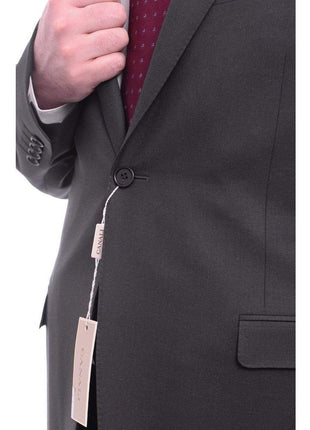 thesuitdepot SUITS Canali Slim Fit 42r 52 Drop 8 Solid Charcoal Gray One Button Wool Suit