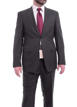 thesuitdepot SUITS Canali Slim Fit 42r 52 Drop 8 Solid Charcoal Gray One Button Wool Suit