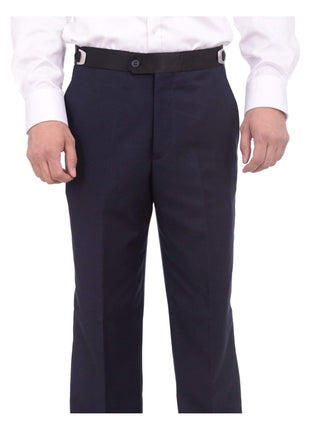 Mens Slim Fit Navy Blue One Button Tuxedo Suit With Black Satin Shawl Lapel - The Suit Depot