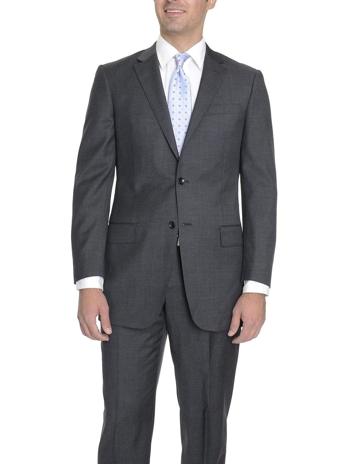 Charcoal gray two-piece suit