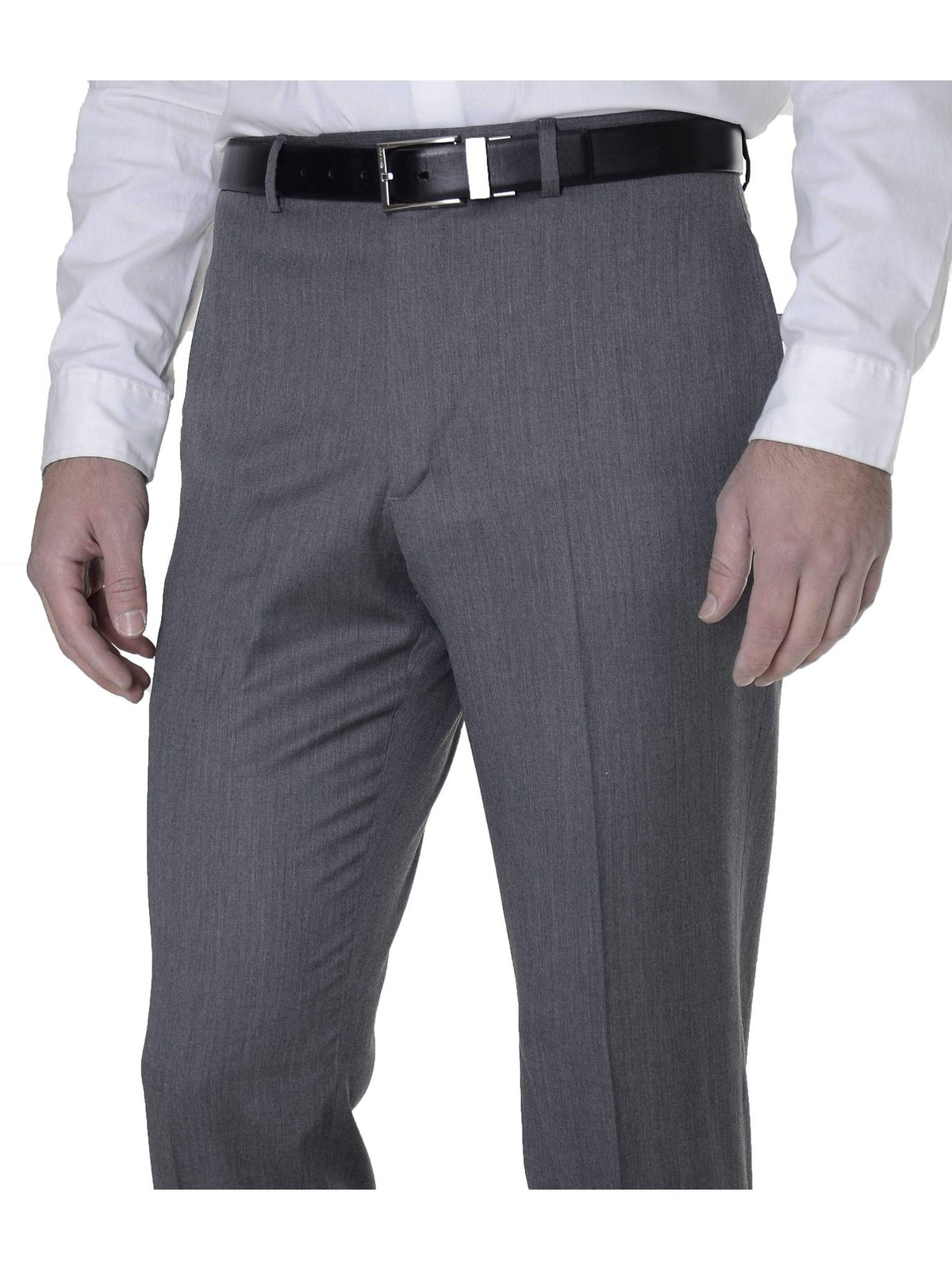 Tommy Hilfiger PANTS 38X29 Tommy Hilfiger Mens Trim Fit Gray Textured Flat Front Wool Dress Pants