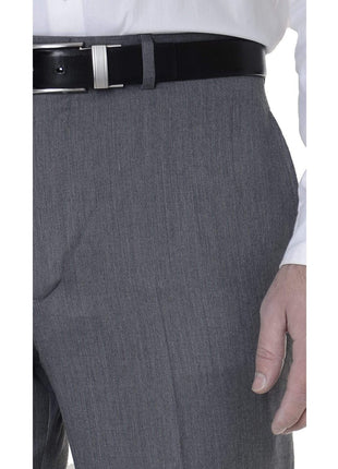 Tommy Hilfiger Mens Trim Fit Gray Textured Flat Front Wool Dress Pants - The Suit Depot