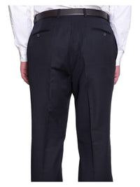 Thumbnail for Tommy Hilfiger Mens Trim Fit Solid Navy Blue Flat Front Worsted Wool Dress Pants - The Suit Depot
