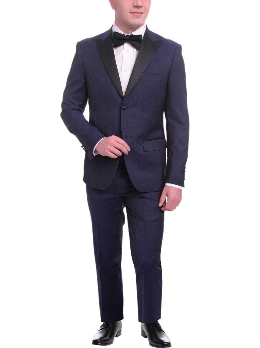 Shop Unique by Dominic Wilkins Blue 100% Wool Tuxedo The Suit Depot