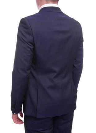 Unique by Dominic Wilkins Sale Suits Unique Slim Fit Midnight Blue Subtle Sheen Wool Tuxedo Suit Satin Peak Lapels