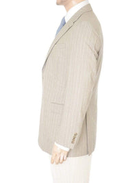 Thumbnail for Willis & Walker BLAZERS Willis & Walker  Modern Fit Tan Striped Two Button Wool Blazer Sportcoat
