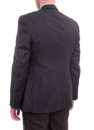 Zanetti BLAZERS Zanetti Modern Fit Navy Blue Check Two Button Wool Blazer Sportcoat