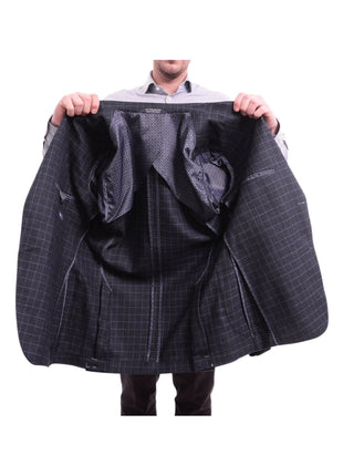 Zanetti BLAZERS Zanetti Modern Fit Navy Blue Glen Plaid Blazer Sportcoat With Patch Pockets