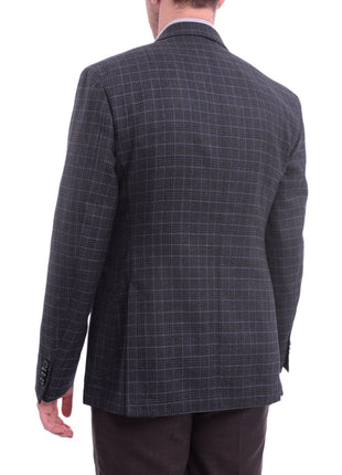 Zanetti BLAZERS Zanetti Modern Fit Navy Blue Glen Plaid Blazer Sportcoat With Patch Pockets