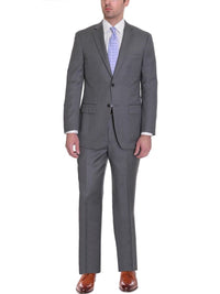 Thumbnail for Zanetti Sale Suits Zanetti Classic Fit Charcoal Gray Birdseye Two Button Wool Suit