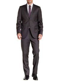 Thumbnail for Zanetti Sale Suits Zanetti Mens Slim Fit Charcoal Gray Pinstriped Two Button Wool Suit