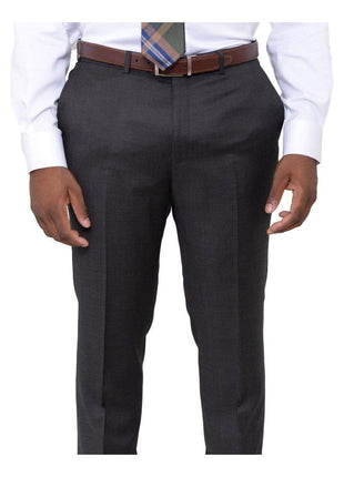 Zanetti Sale Suits Zanetti Slim Fit Charcoal Gray Pindot Two Button Three Piece Wool Suit