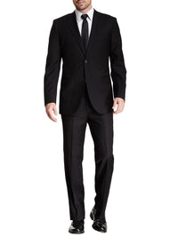 Thumbnail for Zanetti TWO PIECE SUITS Zanetti Classic Fit Black Tonal Striped Two Button Wool Suit