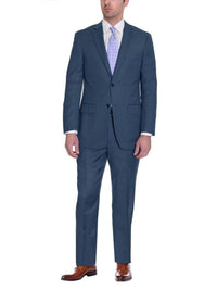 Thumbnail for Zanetti TWO PIECE SUITS Zanetti Classic Fit Navy Blue Birdseye Two Button Wool Suit