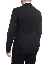 Thumbnail for Zanetti TWO PIECE SUITS Zanetti Classic Fit Solid Black Two Button Wool Suit