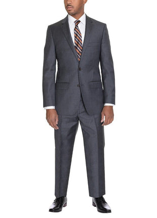 Zanetti TWO PIECE SUITS Zanetti Classic Fit Solid Charcoal Gray Two Button Super 110's Wool Suit