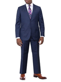 Thumbnail for Zanetti TWO PIECE SUITS Zanetti Classic Fit Solid Navy Blue Two Button Wool Suit