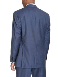 Thumbnail for Zanetti TWO PIECE SUITS Zanetti Mens Classic Fit Heather Blue Two Button Wool Suit