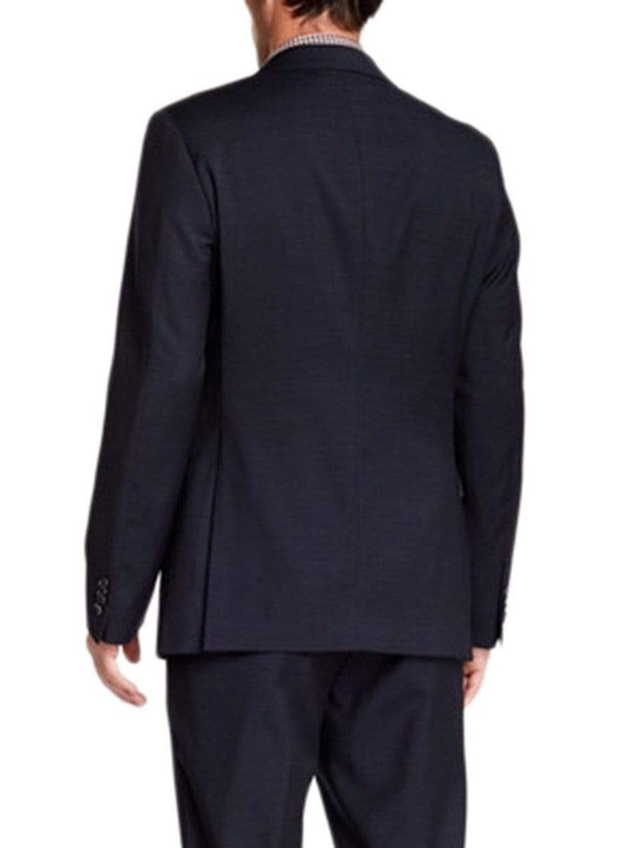 Zanetti TWO PIECE SUITS Zanetti Slim Fit Navy Pindot Two Button Wool Suit